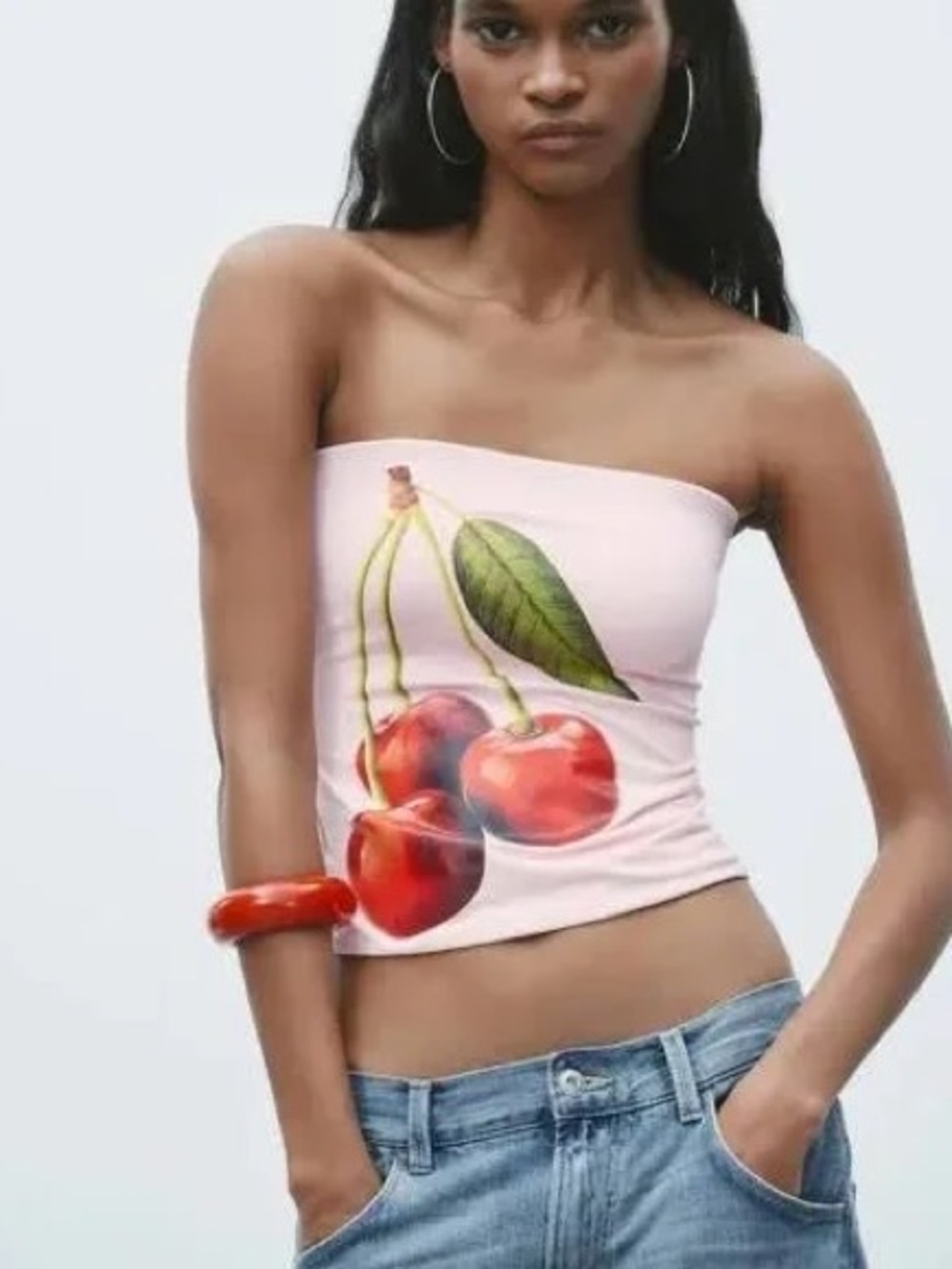 NWT Zara cherry tube top